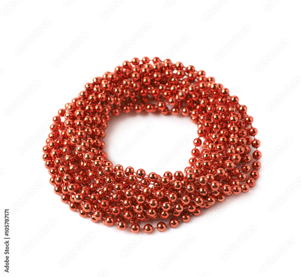 Obraz premium Beads garland round frame isolated