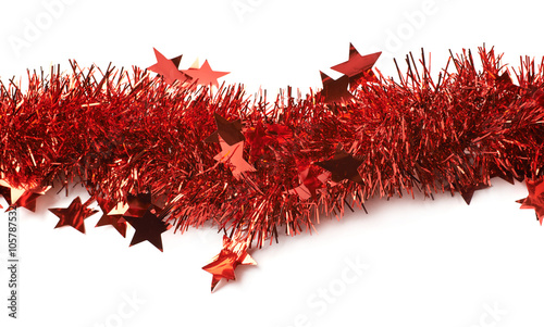 Line of a tinsel garland isolated