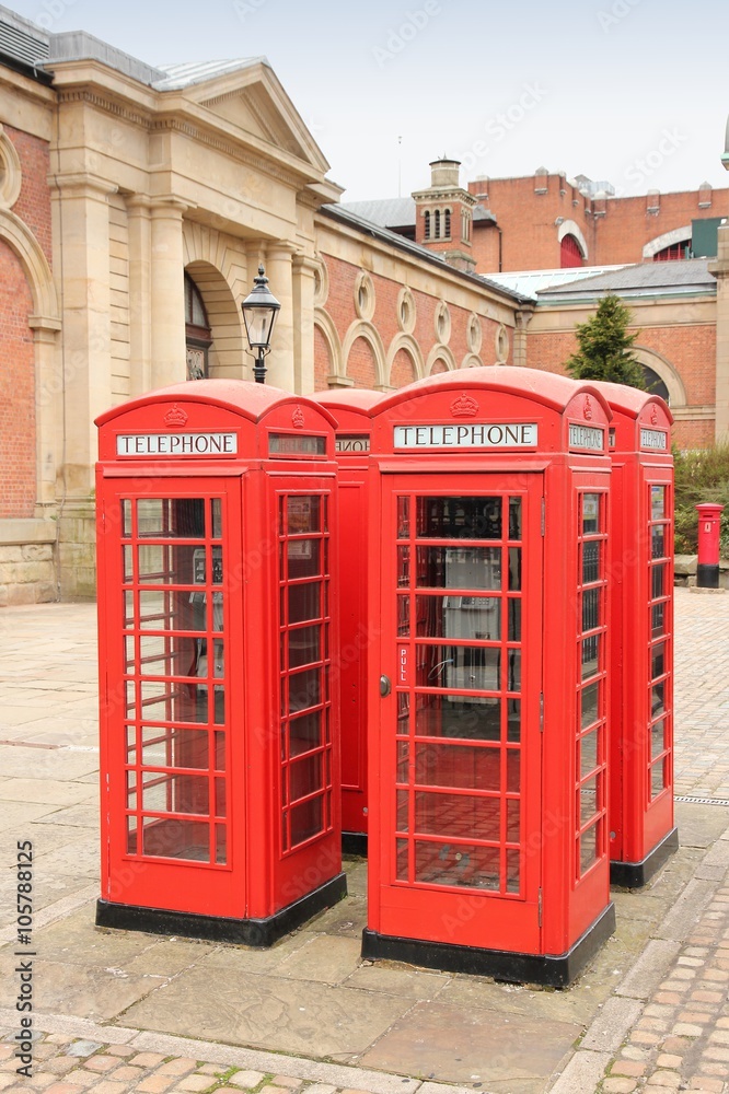 Red telephone box in Bolton, UK Red telephone box in Bolton, UK