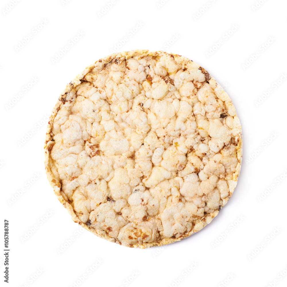 Round diet rice cracker isolated Round diet rice cracker isolated