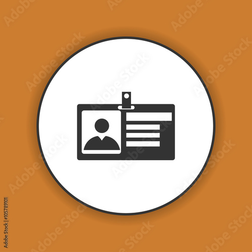 Identification card icon. Flat design style.