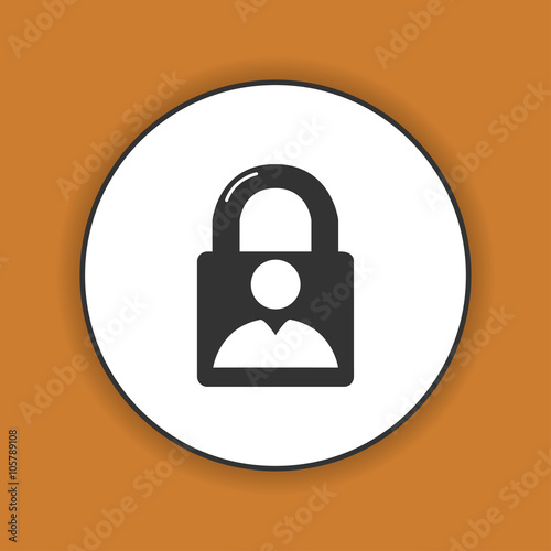 lock icon. Flat design style.