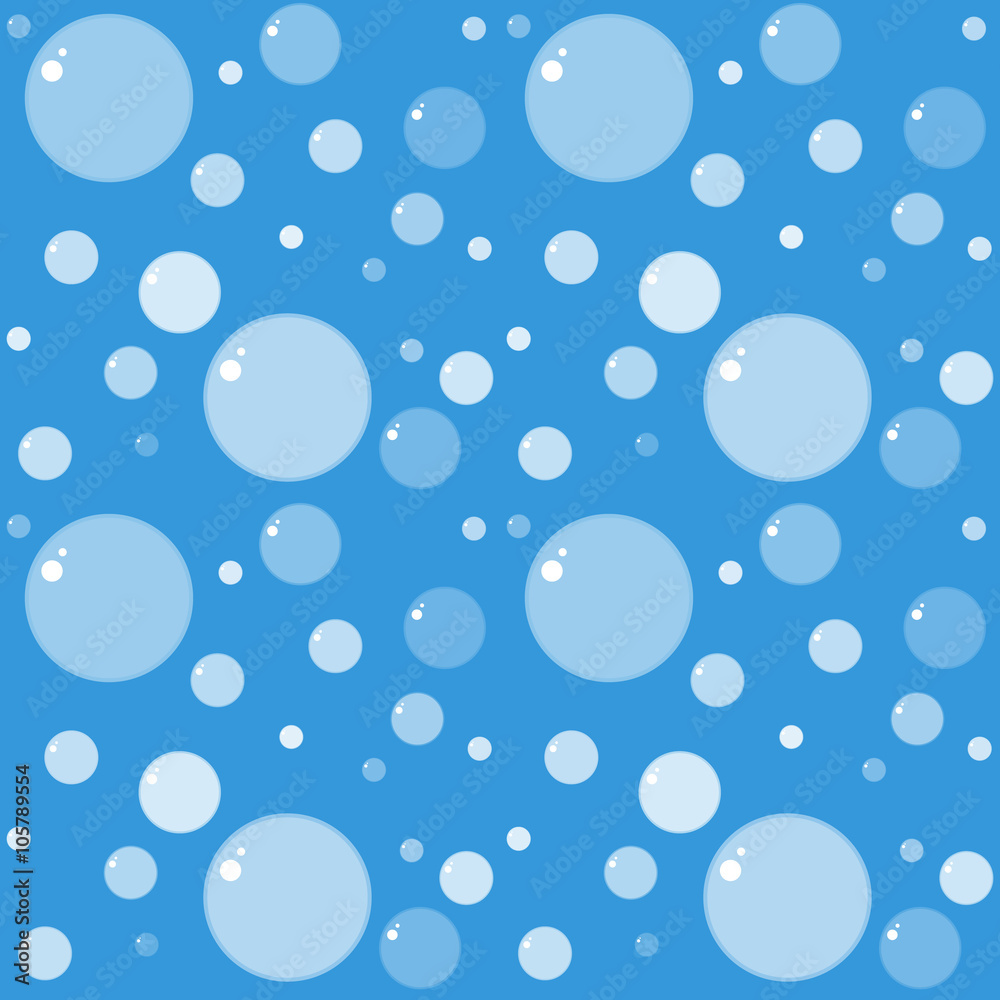 Seamless pattern of  bubbles in water