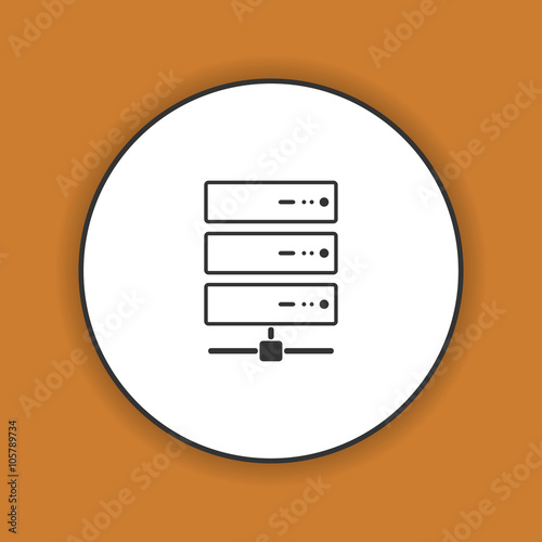 Computer Server icon, flat design