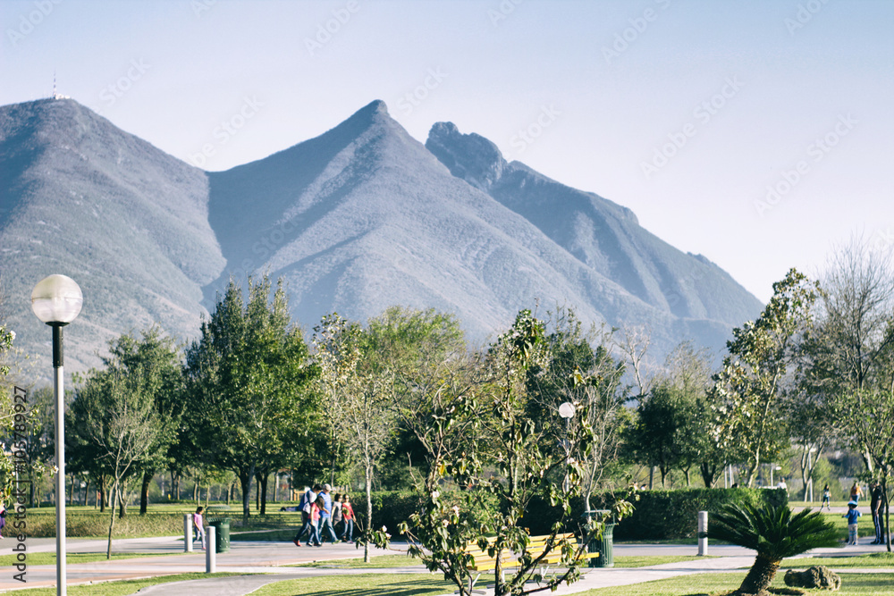 Cerro de la Silla Mountain in Monterrey city Mexico Stock Photo | Adobe ...