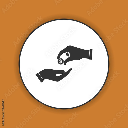  give alms Flat icon