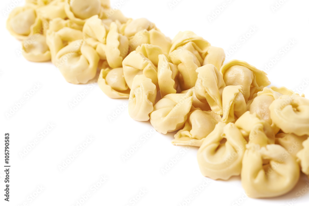 Line of ravioli dumplings isolated Line of ravioli dumplings isolated