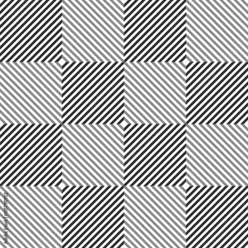Abstract seamless black and white pattern of squares