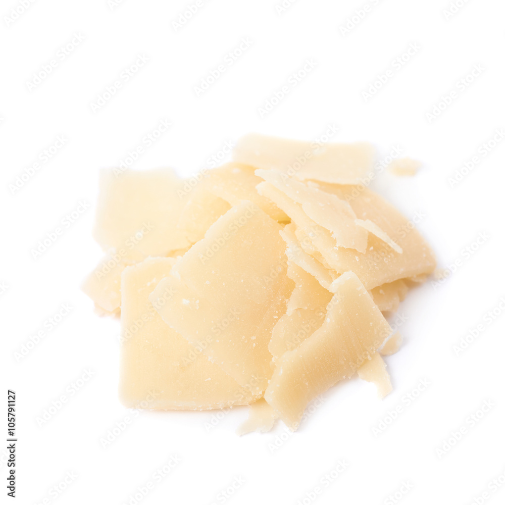 Pile of parmesan cheese flakes Pile of parmesan cheese flakes