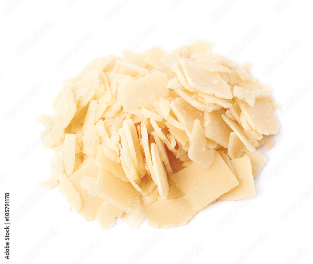 Pile of parmesan cheese flakes Pile of parmesan cheese flakes