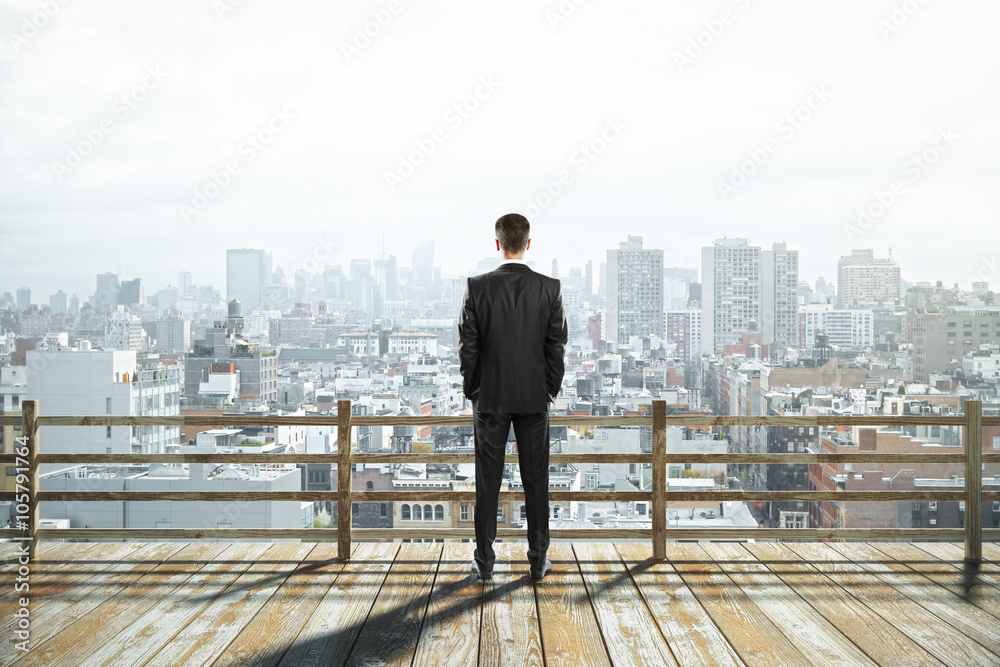 City view and businessman