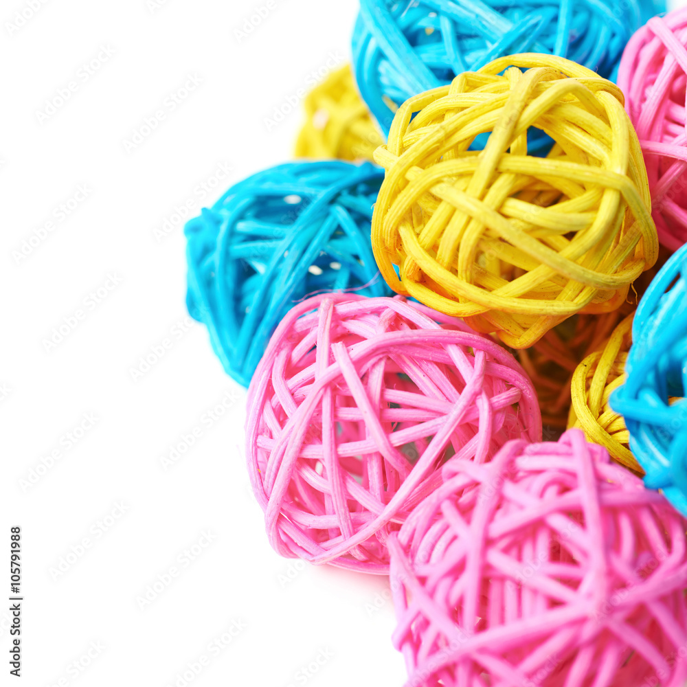Pile of straw balls isolated