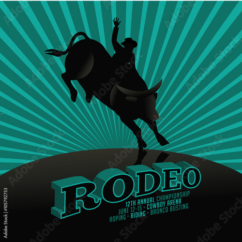 Rodeo poster design with copy space