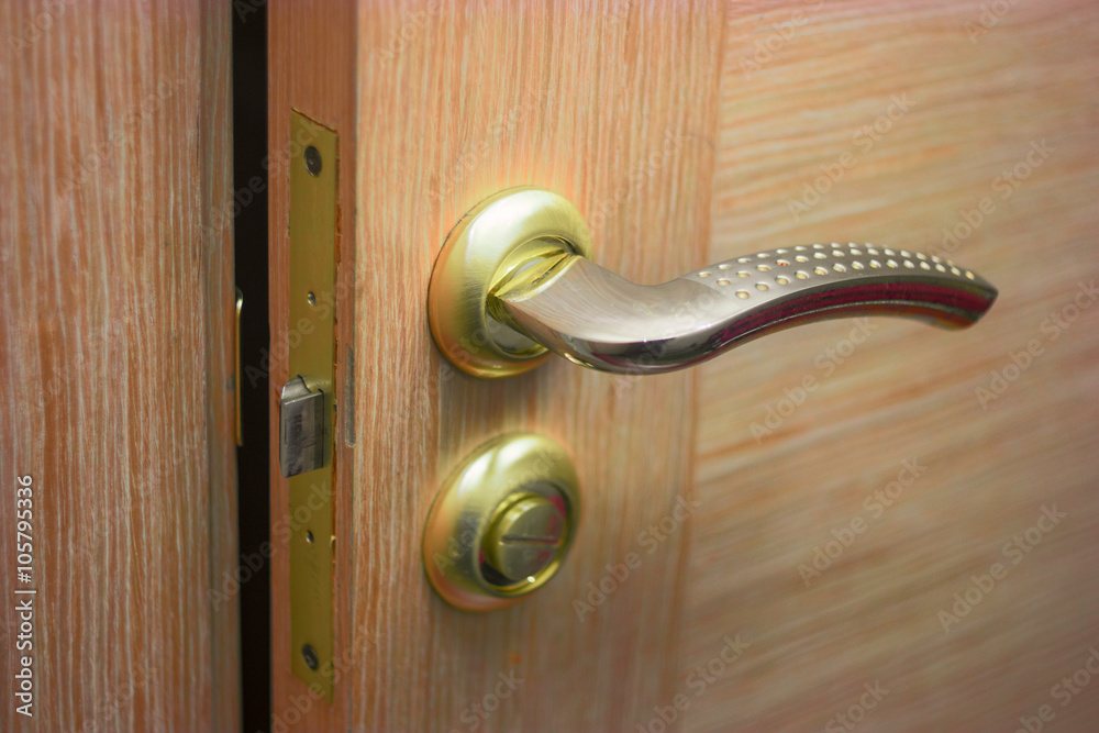 Door with golden handle Door with golden handle