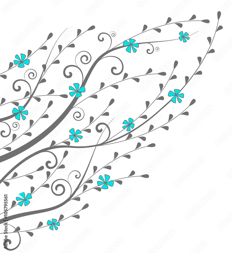 Vector flowers and branches
