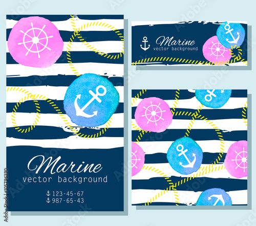 Set of  nautical cards.