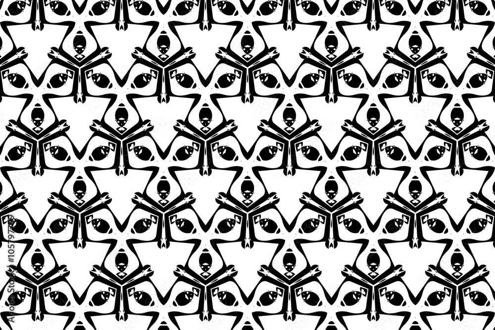 Fototapeta premium Ornament with elements of black and white colors. 8 