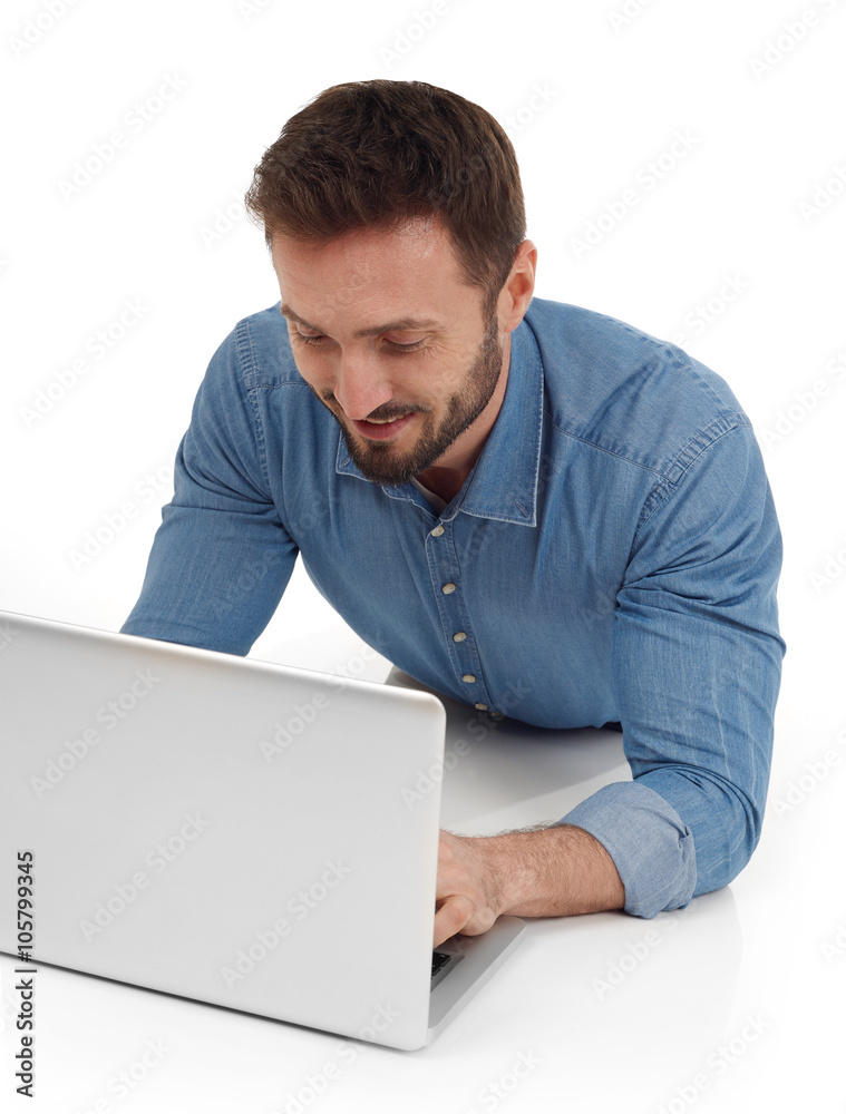 Working on laptop Working on laptop
