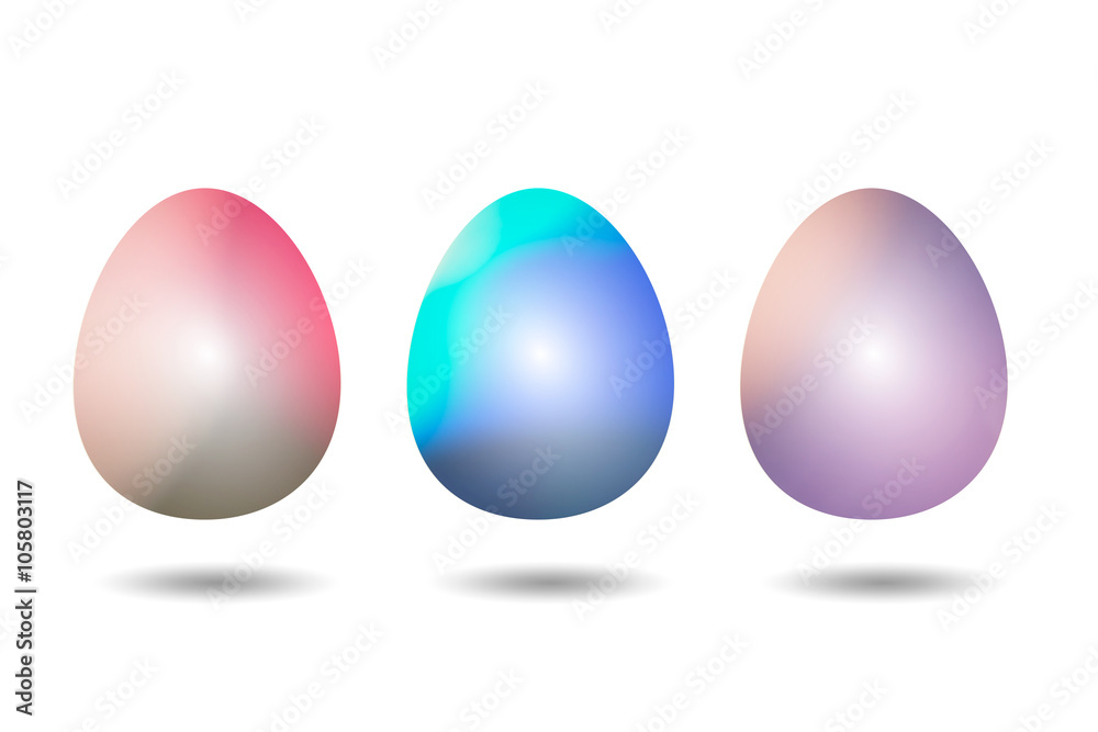 3 pink blue purple Easter eggs 3 pink blue purple Easter eggs