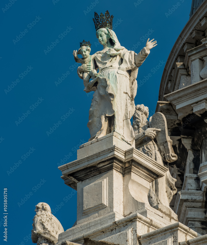 Statue of Saint Maria at Basilica Santa Maria Salute Venice