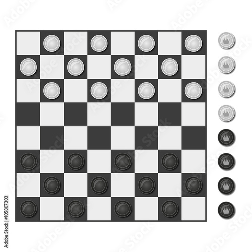Checkers board game.