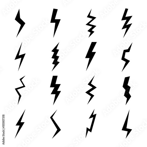 Black lightning icons.