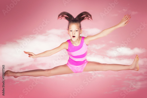 Happy gymnastic girl.