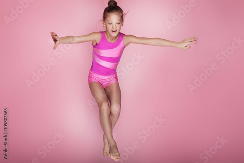 Happy gymnastic girl.