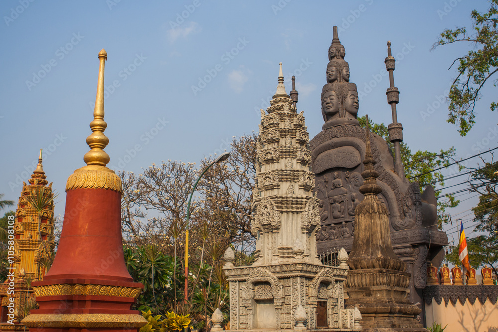 Naklejka premium Buddhist temple in Cambodia.
