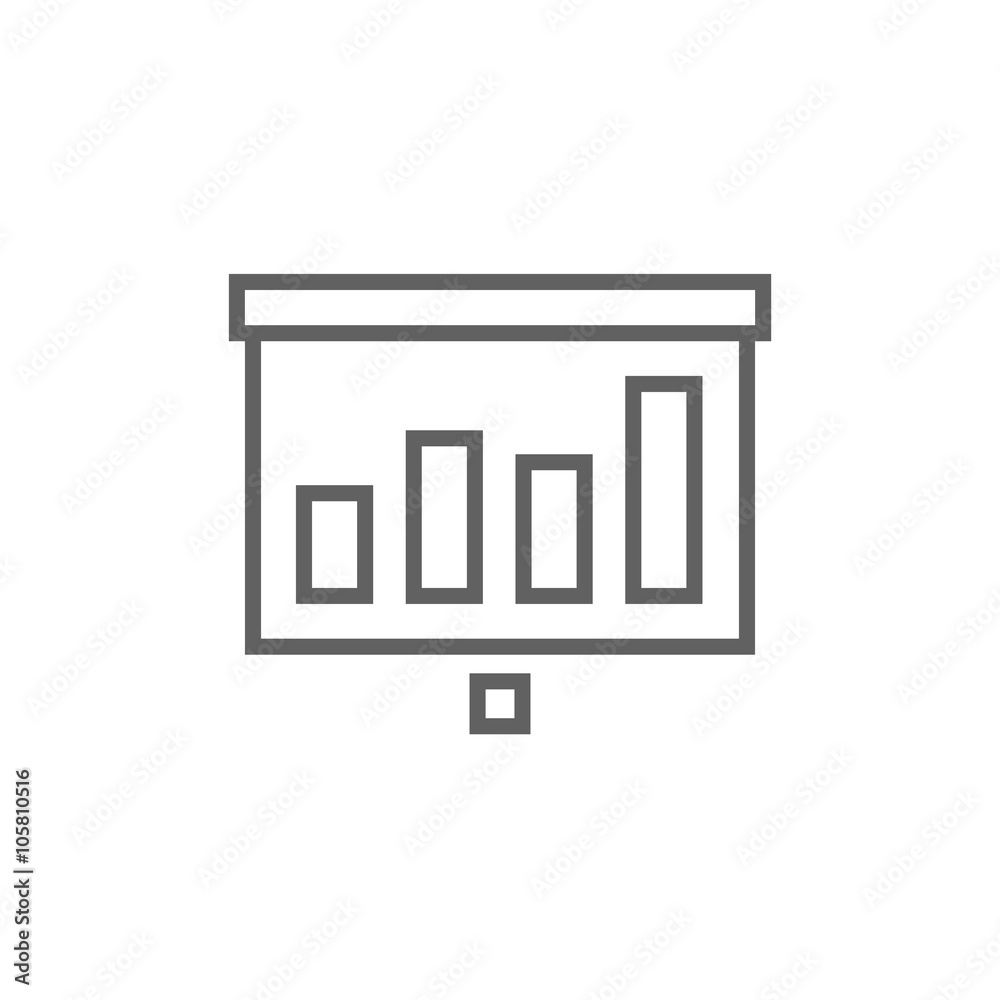 Projector roller screen line icon. Projector roller screen line icon.