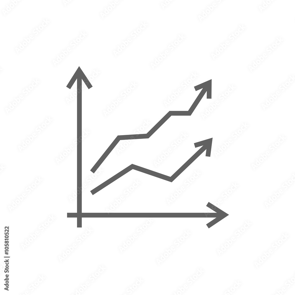 Growth graph line icon. Growth graph line icon.