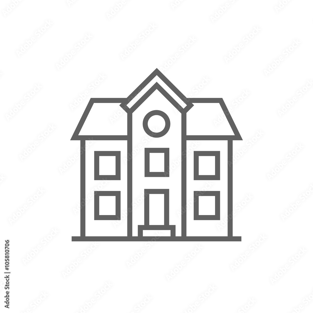 Two storey detached house line icon. Two storey detached house line icon.