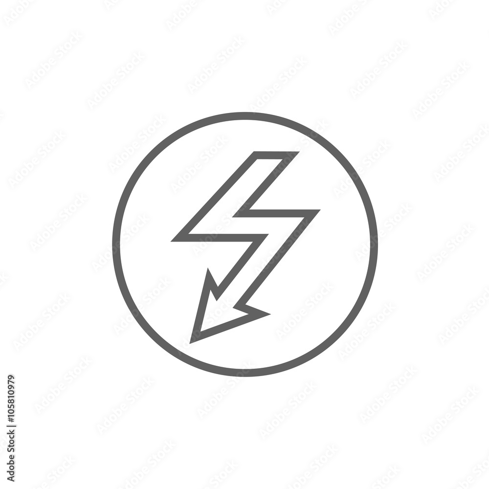 Lightning arrow downward line icon. Lightning arrow downward line icon.