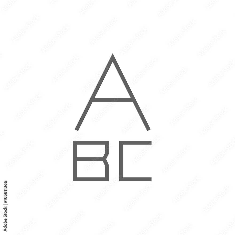 Letters painted in bold line icon. Letters painted in bold line icon.