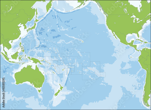 Canvas Print Map of Oceania