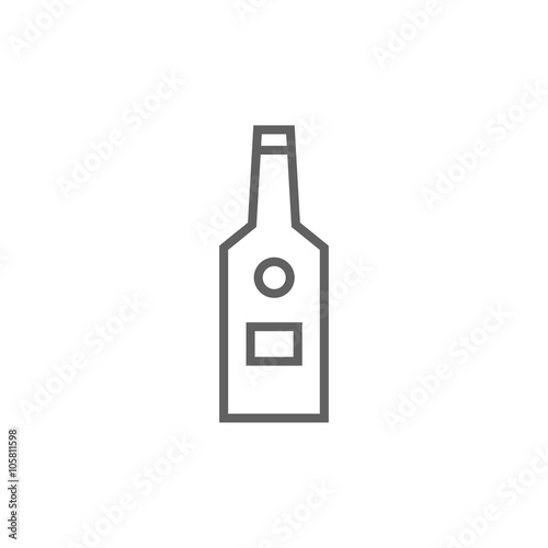 Glass bottle line icon.