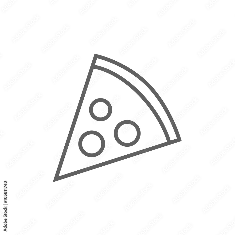 Pizza slice line icon. Pizza slice line icon.