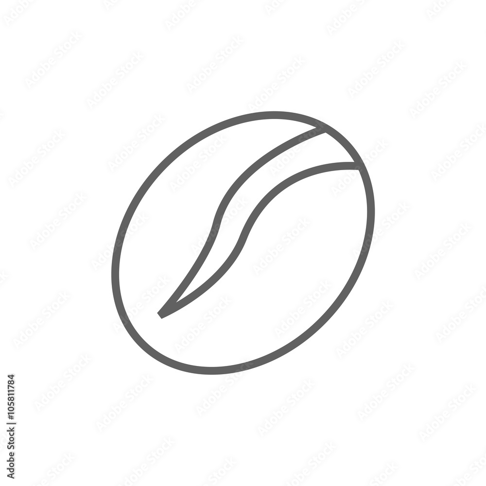 Coffee bean line icon. Coffee bean line icon.