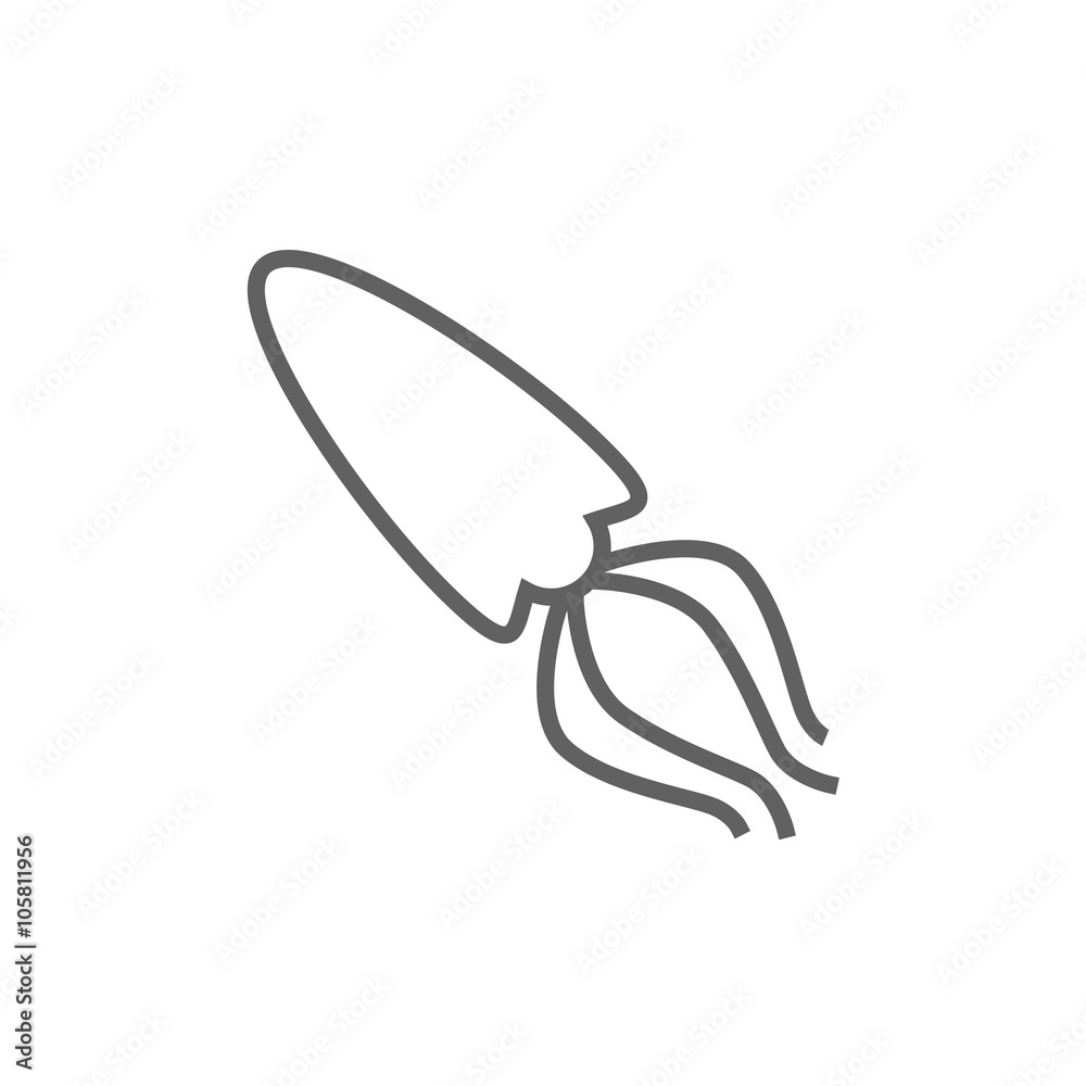 Squid line icon. Squid line icon.