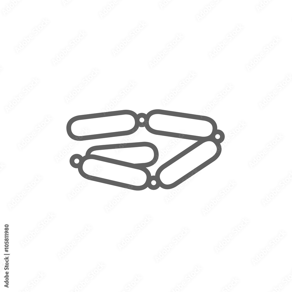 Chain of sausages line icon. Chain of sausages line icon.