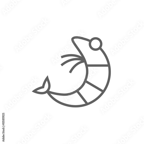 Shrimp line icon.