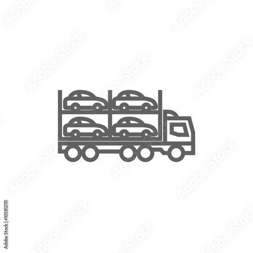 Car carrier line icon.