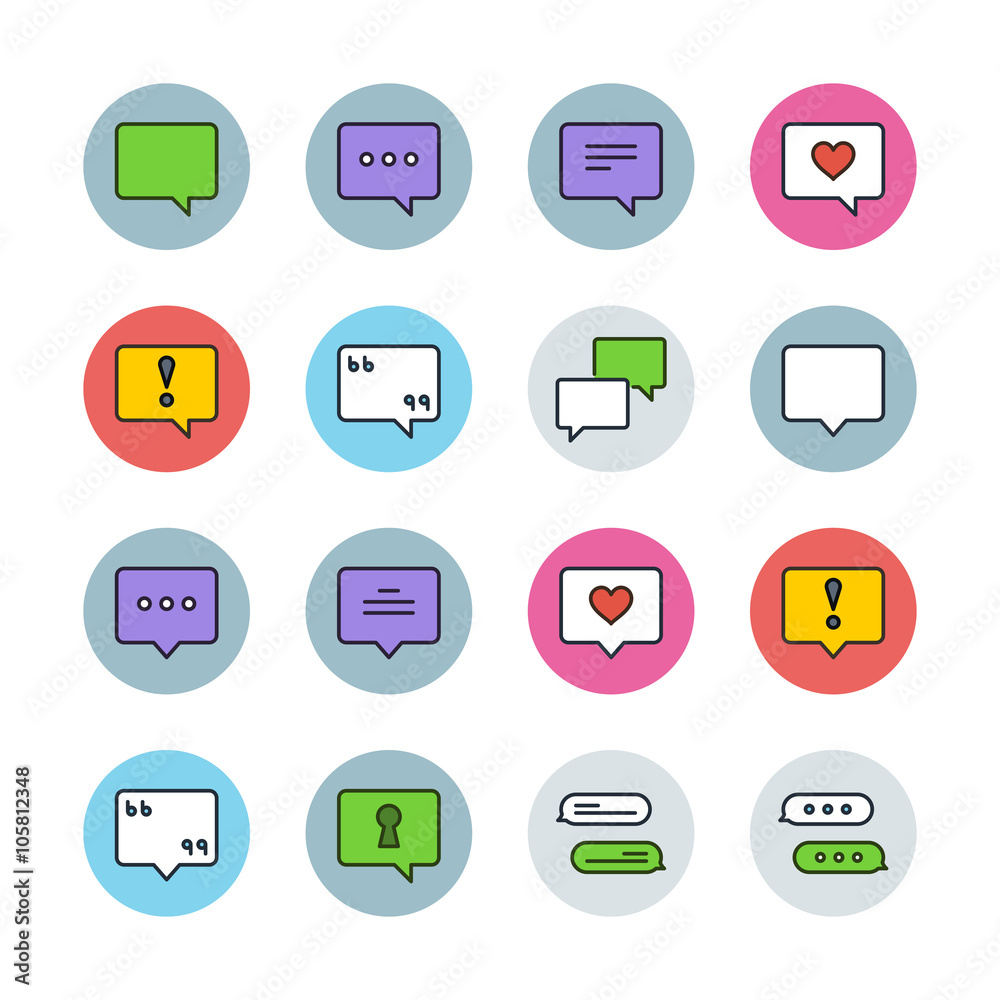 Speech bubbles icons