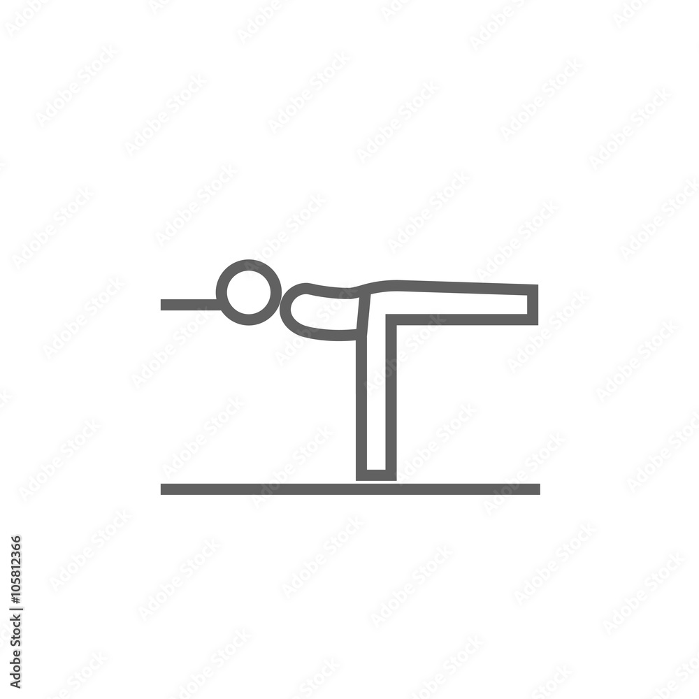 Man practicing yoga line icon. Man practicing yoga line icon.