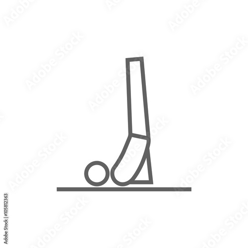 Man practicing yoga line icon.