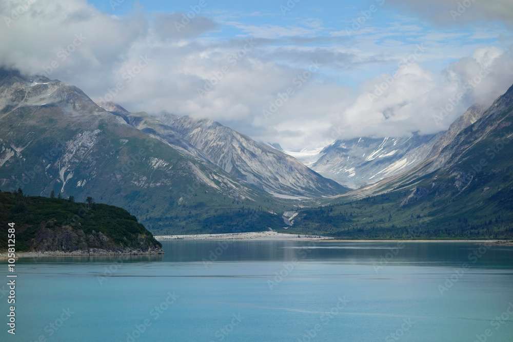 Scenic landscape of the Glacier Bay National Park, Alaska.