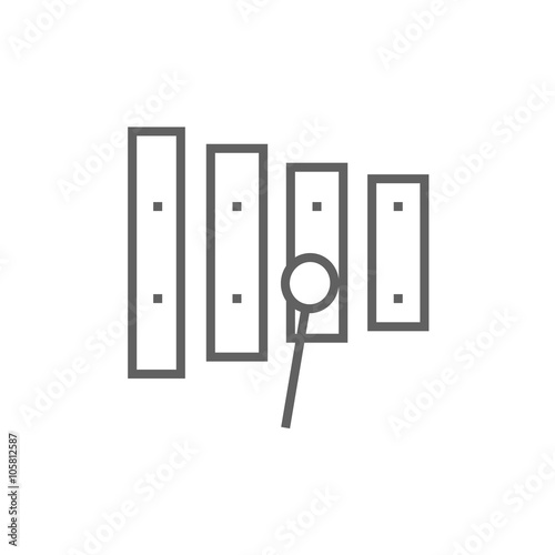 Photos Xylophone with mallet line icon.