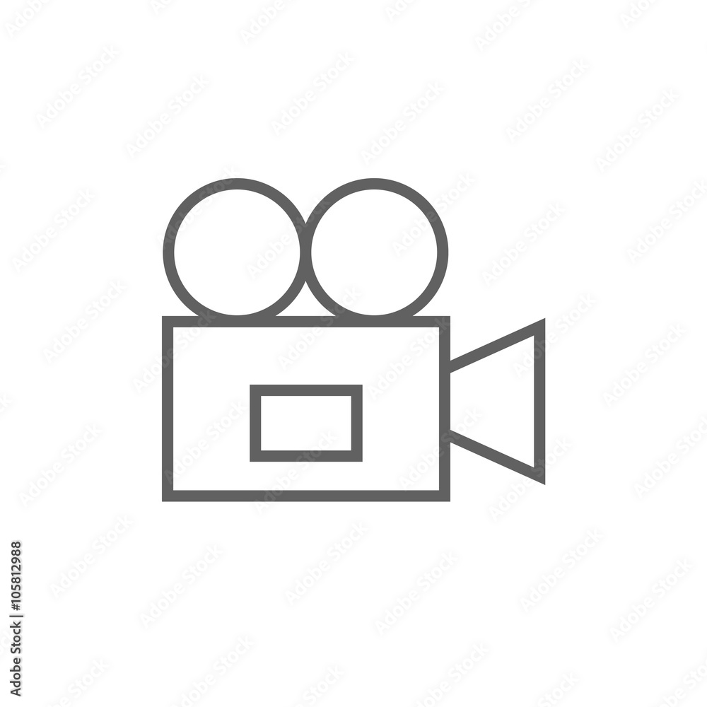 Fototapeta premium Video camera line icon.
