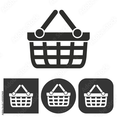 Shopping basket - vector icon.