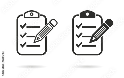 Clipboard pencil - vector icon.